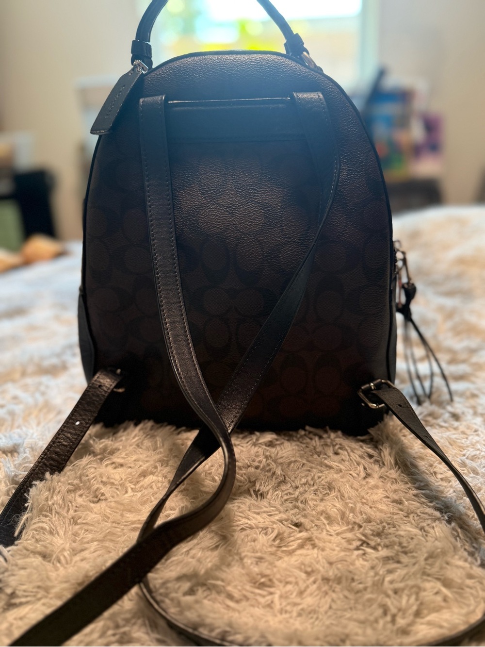 COACH Brown Signature Backpack - Picture 4 of 7
